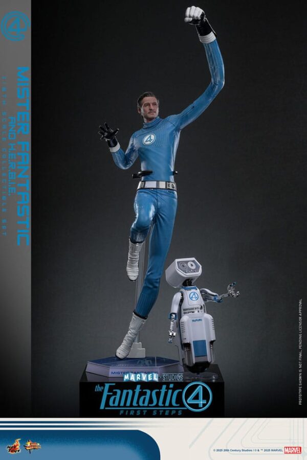 Los Cuatro Fantásticos: primeros pasos Pack de 2 Hot Toys Movie Masterpiece 1/6 Mister Fantastic & H.E.R.B.I.E. 30 cm - Imagen 4