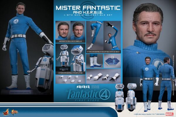 Los Cuatro Fantásticos: primeros pasos Pack de 2 Hot Toys Movie Masterpiece 1/6 Mister Fantastic & H.E.R.B.I.E. 30 cm - Imagen 8