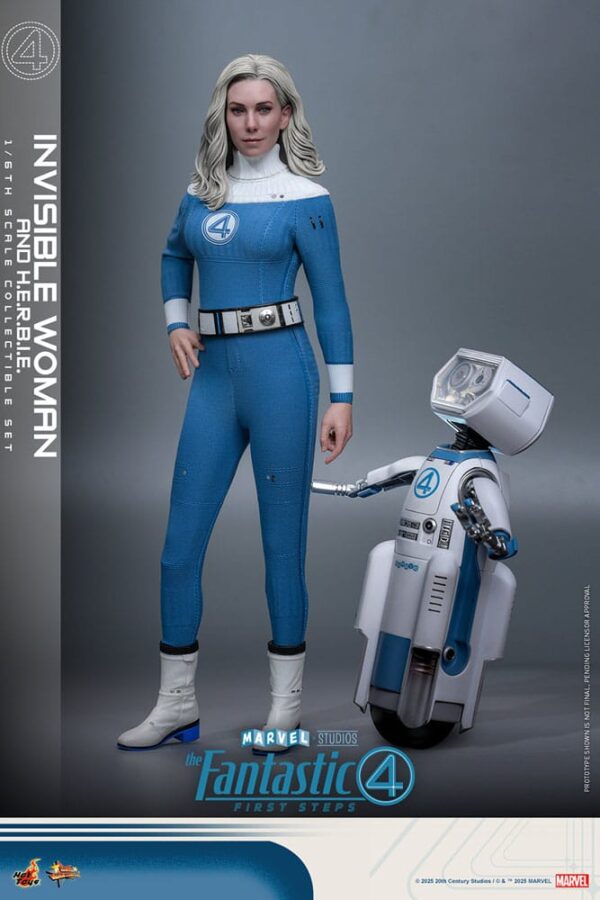 Los Cuatro Fantásticos: primeros pasos Pack de 2 Hot Toys Movie Masterpiece 1/6 Invisible Woman & H.E.R.B.I.E. 28 cm