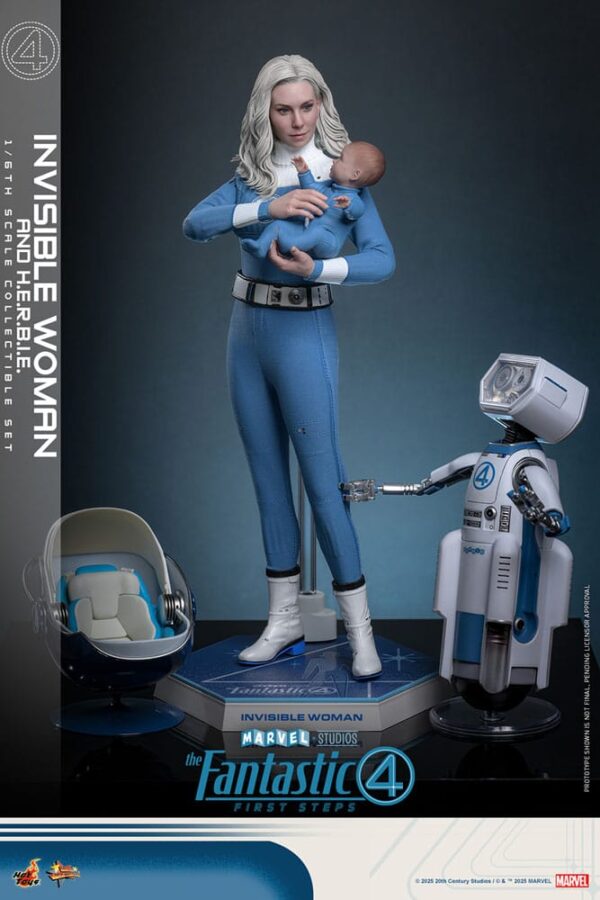 Los Cuatro Fantásticos: primeros pasos Pack de 2 Hot Toys Movie Masterpiece 1/6 Invisible Woman & H.E.R.B.I.E. 28 cm - Imagen 2