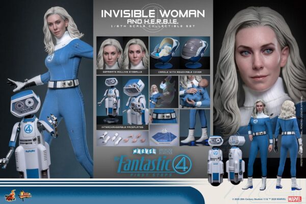 Los Cuatro Fantásticos: primeros pasos Pack de 2 Hot Toys Movie Masterpiece 1/6 Invisible Woman & H.E.R.B.I.E. 28 cm - Imagen 10
