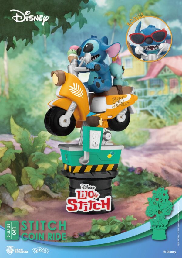 Disney Lilo y Stitch Diorama D-Stage Stitch Coin Ride 041 16 cm - Imagen 2