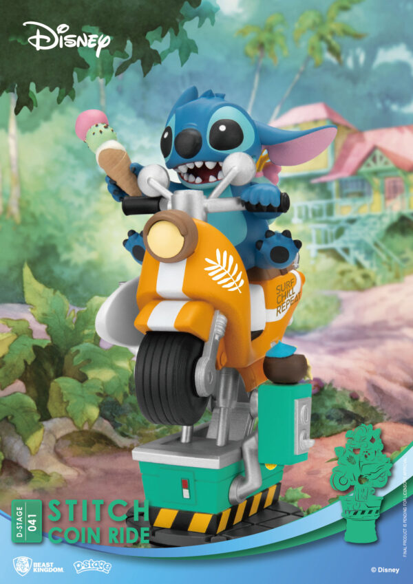 Disney Lilo y Stitch Diorama D-Stage Stitch Coin Ride 041 16 cm - Imagen 3