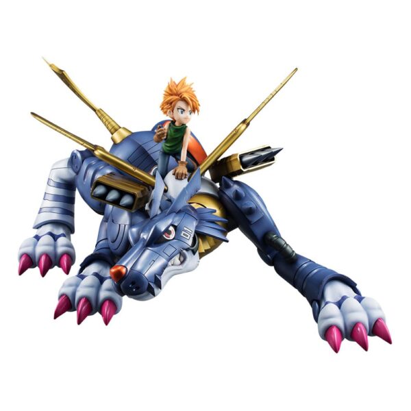 Digimon Adventure Megahouse G.E.M. Precious Metal Garurumon & Ishida Yamato 30 cm
