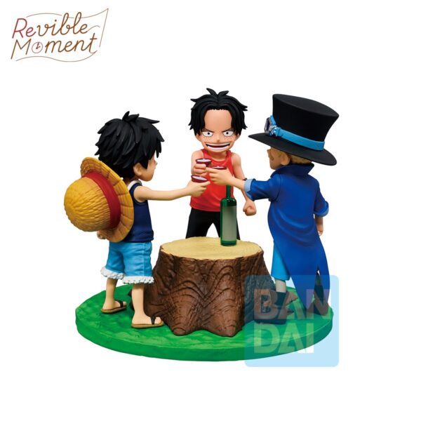 One Piece Ace & Sabo & Luffy Dramatic Memories Revible Moment Bandai 10 cm - Imagen 3