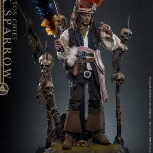 Piratas del Caribe: El cofre del hombre muerto Hot Toys DX 1/6 Pelegostos Chief Jack Sparrow 30 cm