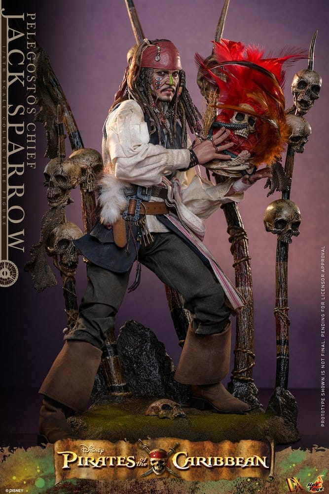 Piratas del Caribe: El cofre del hombre muerto Hot Toys DX 1/6 Pelegostos Chief Jack Sparrow 30 cm - Imagen 2