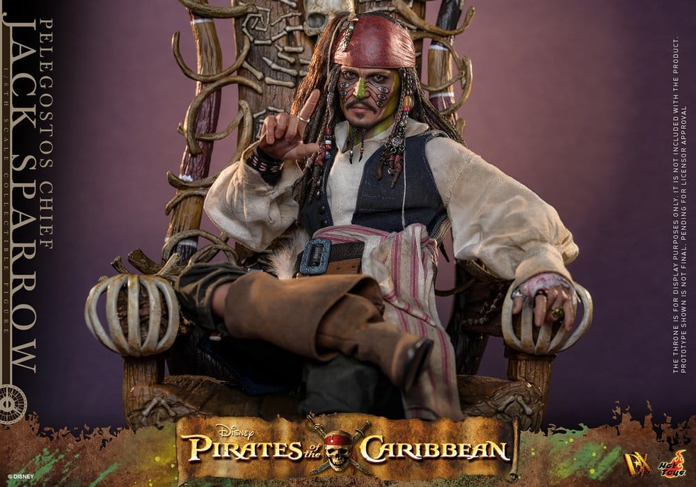 Piratas del Caribe: El cofre del hombre muerto Hot Toys DX 1/6 Pelegostos Chief Jack Sparrow 30 cm - Imagen 4