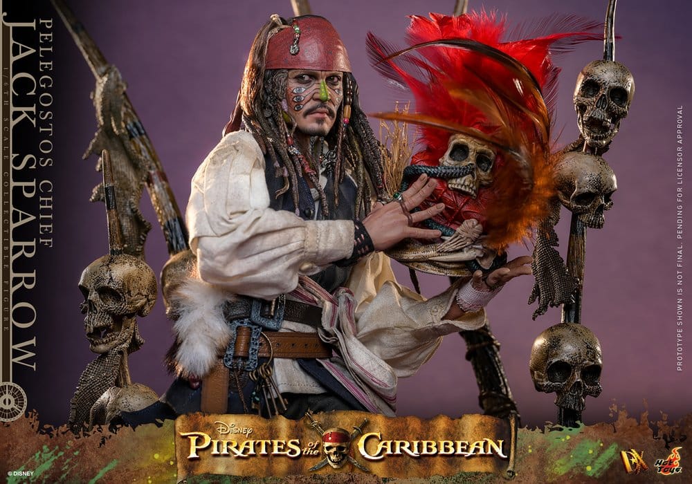 Piratas del Caribe: El cofre del hombre muerto Hot Toys DX 1/6 Pelegostos Chief Jack Sparrow 30 cm - Imagen 5