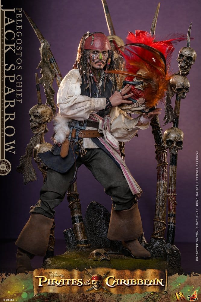 Piratas del Caribe: El cofre del hombre muerto Hot Toys DX 1/6 Pelegostos Chief Jack Sparrow 30 cm - Imagen 7