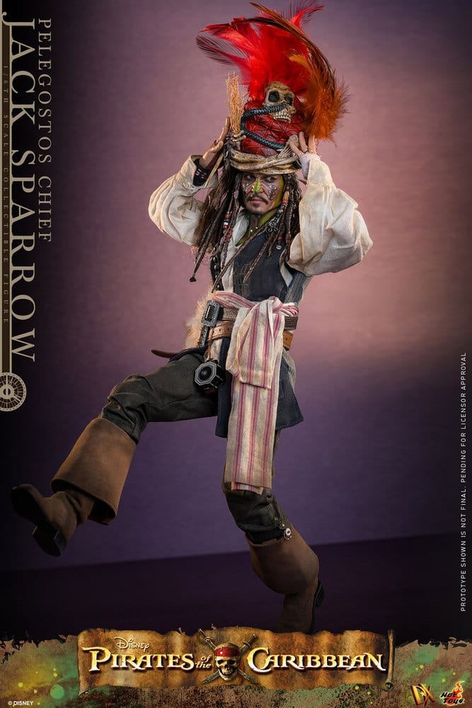 Piratas del Caribe: El cofre del hombre muerto Hot Toys DX 1/6 Pelegostos Chief Jack Sparrow 30 cm - Imagen 8
