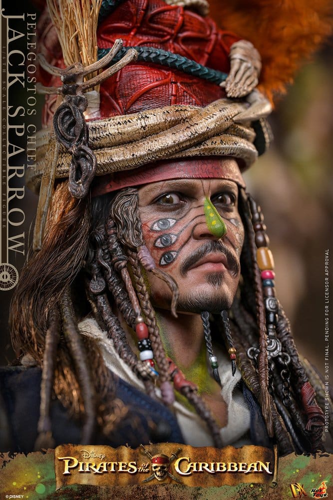 Piratas del Caribe: El cofre del hombre muerto Hot Toys DX 1/6 Pelegostos Chief Jack Sparrow 30 cm - Imagen 12