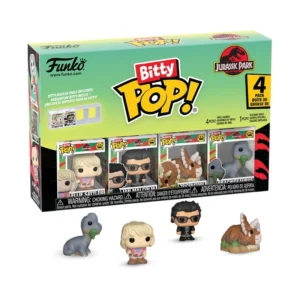 Bitty Pop! Pack 4 JURASSIC PARK (Ellie Sattler, Ian Malcolm, Triceratops, Brachiosaurus)