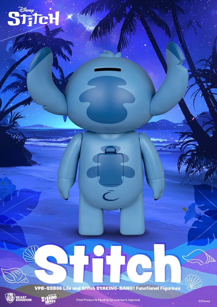 Lilo & Stitch Beast Kingdom Syaking Bang Hucha de vinilo Stitch 30 cm - Imagen 2