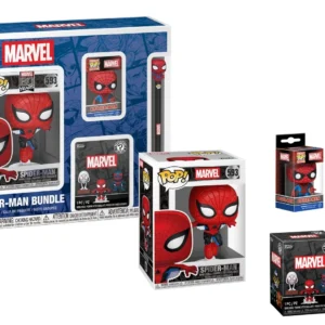 Funko Pop! Spider-Man Bundle (Funko Spiderm 593, Llavero, Mistery Mini, Boligrafo)