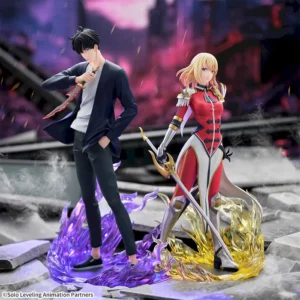 PACK 2 FIGURAS SOLO LEVELING Sung Jin Woo y Cha Hae-In Xross Link 18 y 13 cm